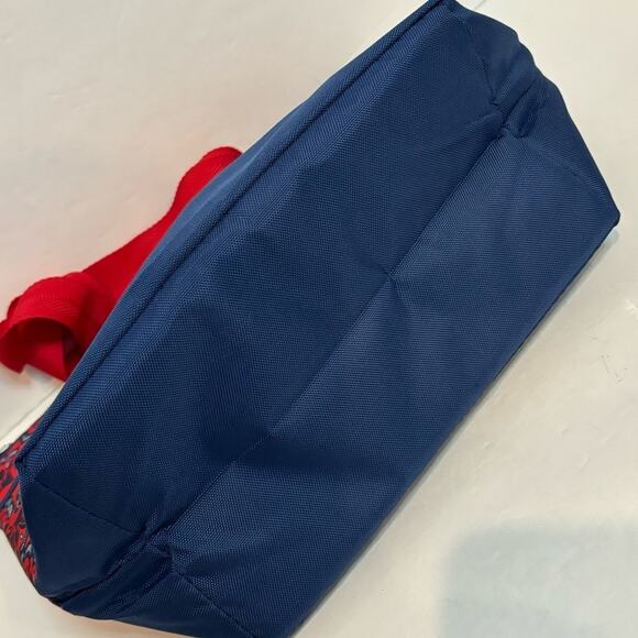 Igloo Red Navy Blue Floral Zip Top Insulated Lunch Tote Bag - Picture 4 of 6